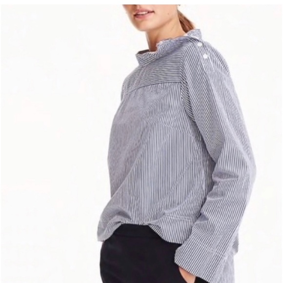 J. Crew 100 percent cotton funnel neck top. Worn 1x‎ - Picture 1 of 7